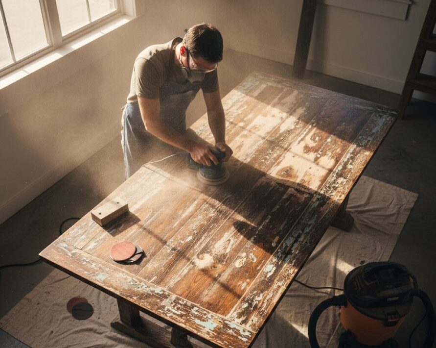 poncer un meuble en bois