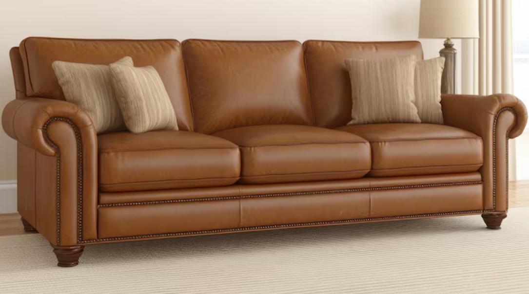 Canapé en cuir marron